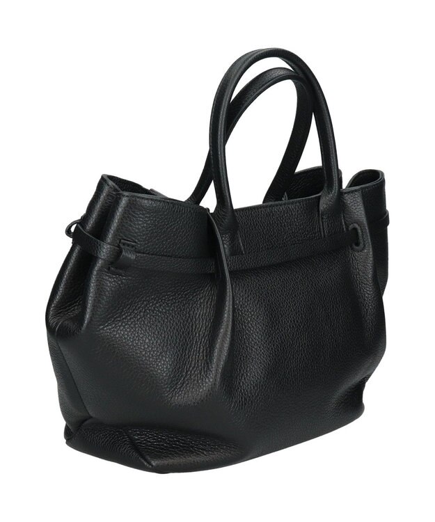 INTER-CHAUSSURES 【CHRISTIAN VILLA】シュリンクレザーハンドバッグ ブラック