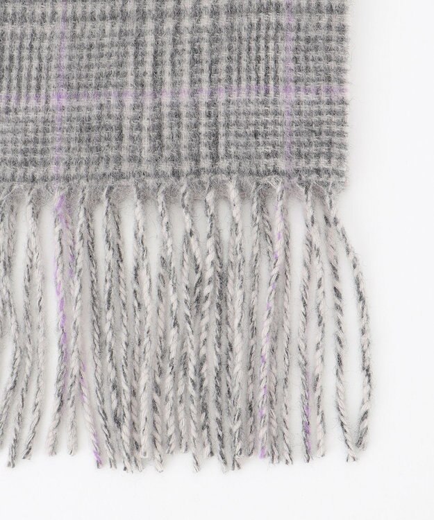 自由区 ウールカシミヤリバーシブル ストール ライトグレー系