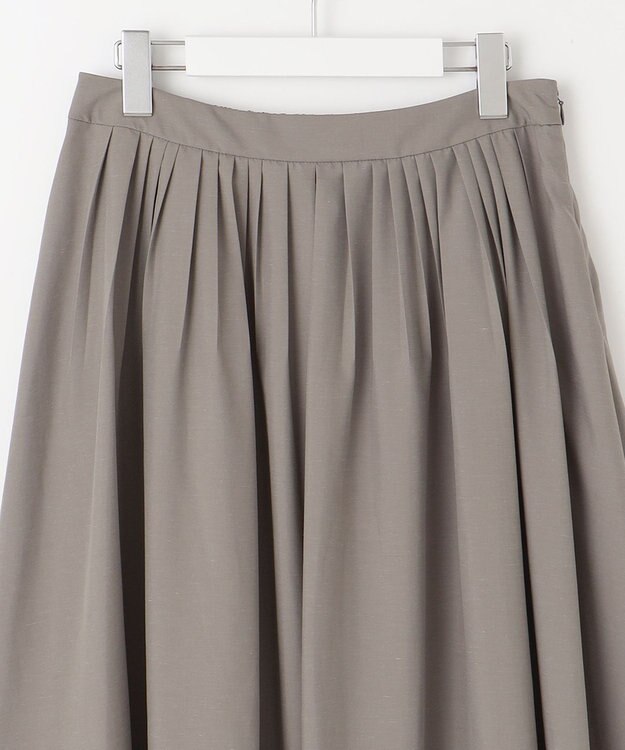 J.PRESS LADIES 【洗える】ソフトブロード ランダムタック スカート ライトグレー系