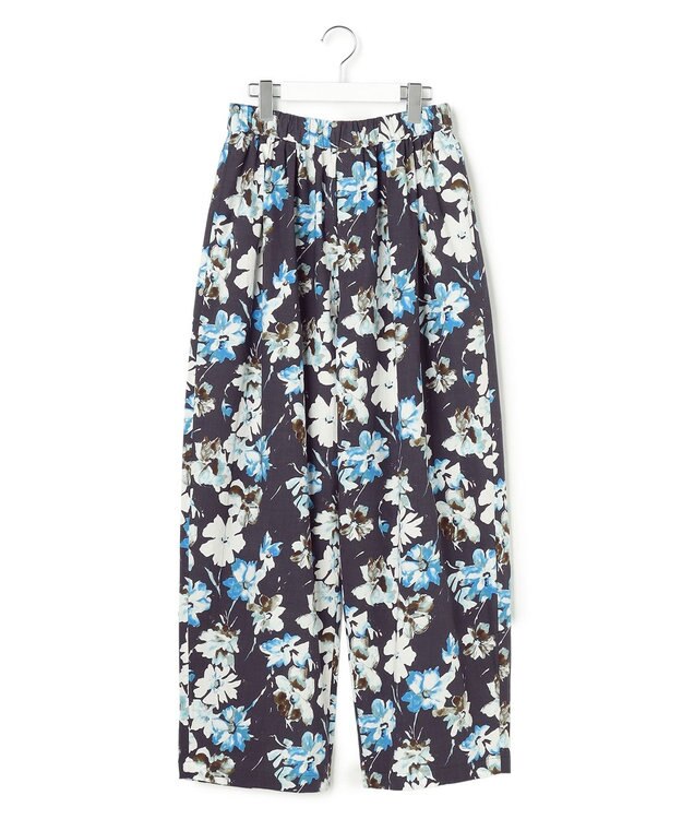 23区 【GOLD LABEL】ペインティングフラワープリント ワイドパンツ ブラック系5