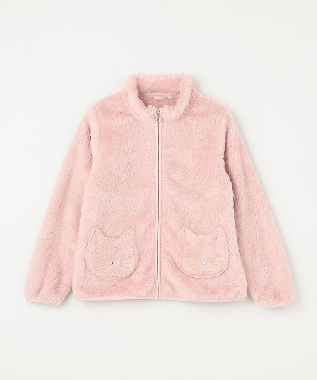 ANY KIDS ネコポケットボアブルゾン ペールピンク