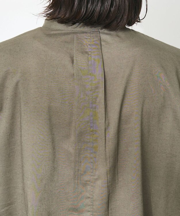 CRAFT STANDARD BOUTIQUE インド綿混パフスリーブシャツ Khaki