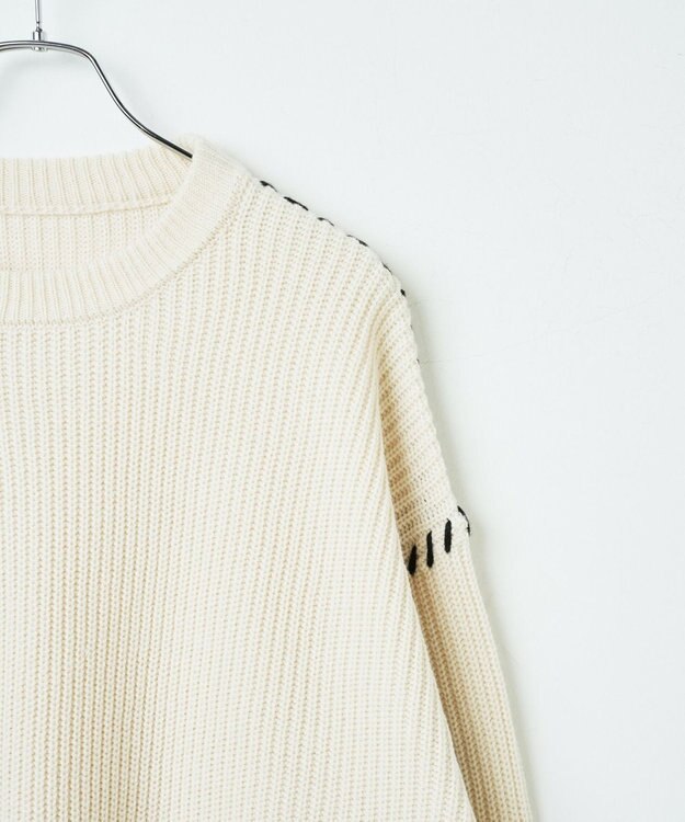 WEGO ハンドステッチプルオーバー ホワイトアイボリー