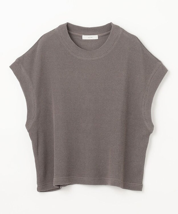 ANY 【洗濯機可】フレンチスリーブニットソー モカ