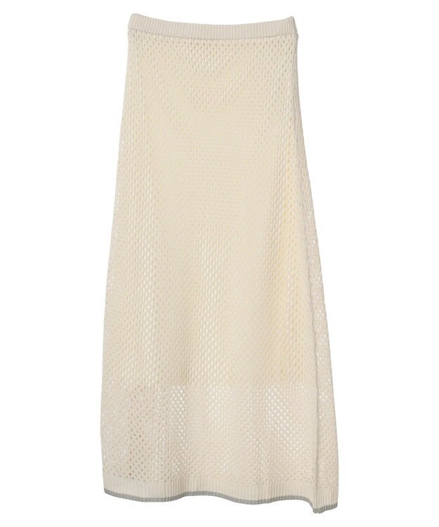 CRAFT STANDARD BOUTIQUE 配色メッシュニットスカート Ivory