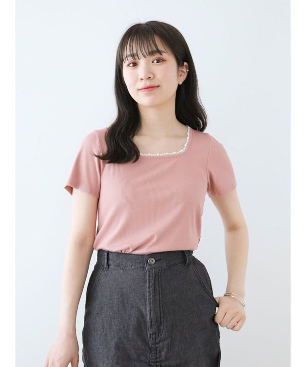 Green Parks ・ＳＵＧＡＲ　ＳＰＯＯＮ　パールスクエアプルオーバー Pink