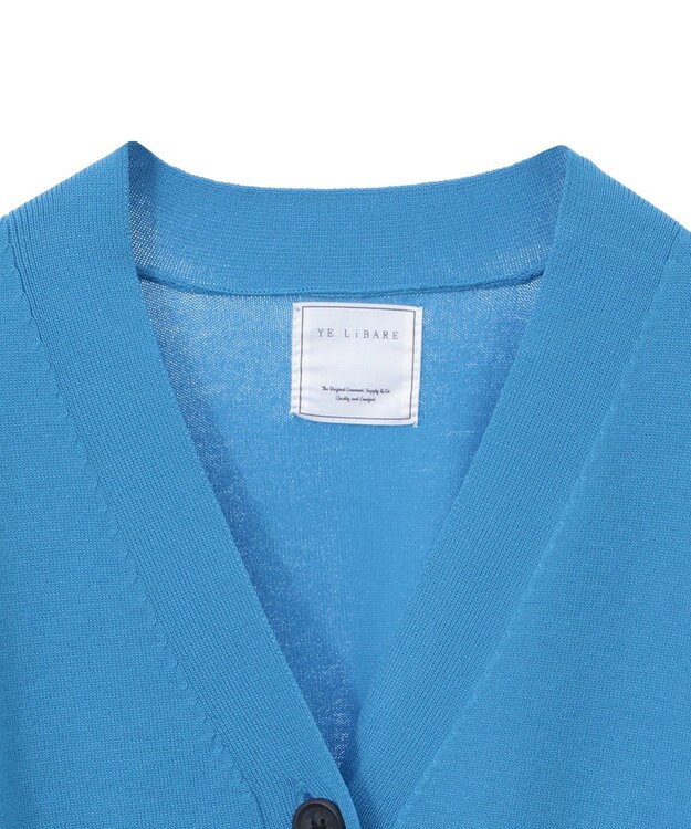 Green Parks ポケット付コンパクトカーディガン Blue