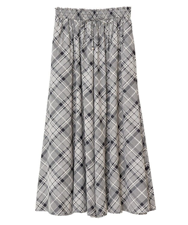 Green Parks サラフレワイドパンツ（柄） Check Black