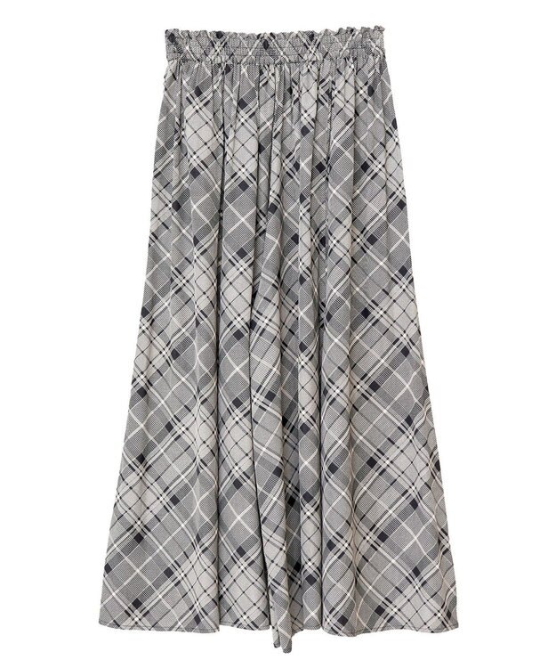 Green Parks サラフレワイドパンツ（柄） Check Black