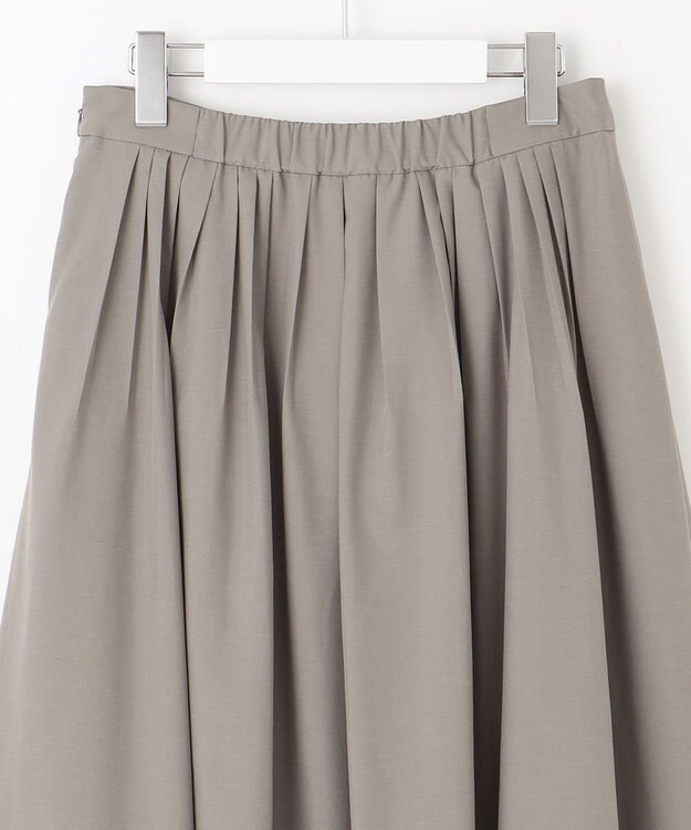 J.PRESS LADIES 【洗える】ソフトブロード ランダムタック スカート ライトグレー系