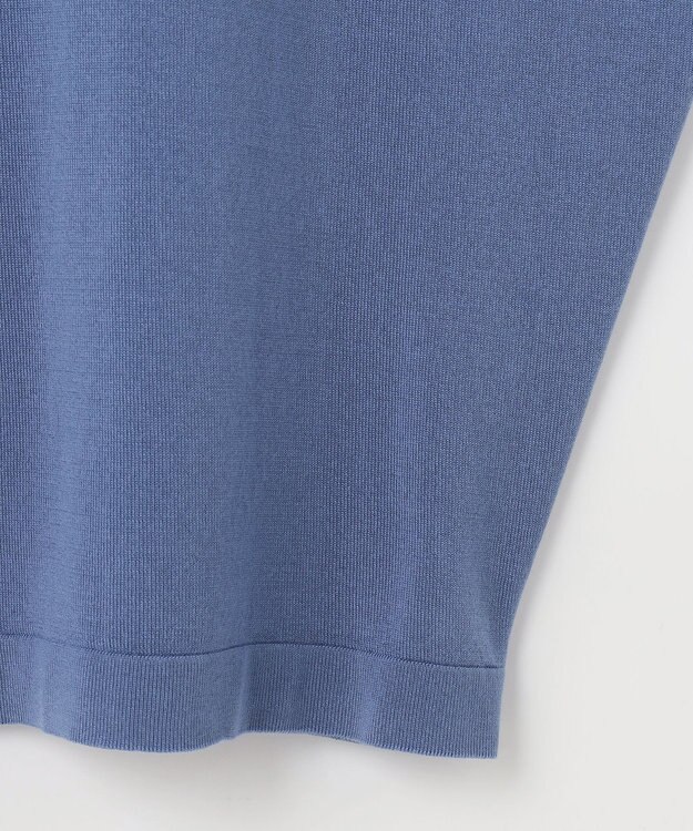 自由区 【カタログ掲載・接触冷感・UVケア・洗える】ドレーピードルマンスリーブ ニットソー ライトブルー