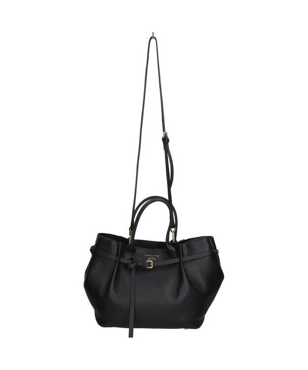 INTER-CHAUSSURES 【CHRISTIAN VILLA】シュリンクレザーハンドバッグ ブラック