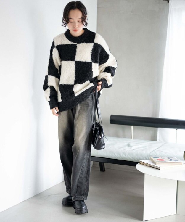 WEGO 幾何学柄ニットプルオーバー 柄2