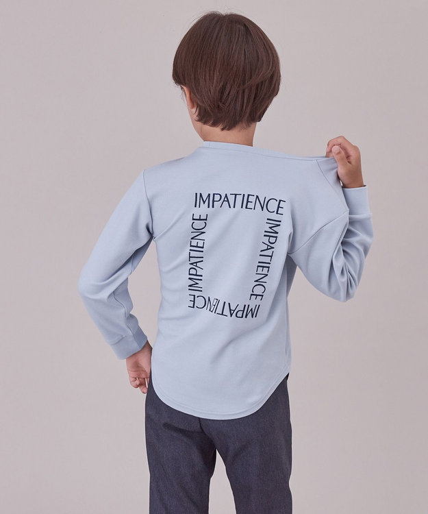 UNFILO 【110-150cm】選べるアソート ロゴロンT(UNISEX) [刺繍ロゴ]サックス