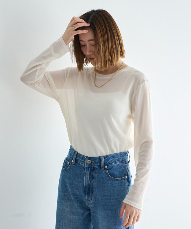 YECCA VECCA クルーネックシアートップス Off White