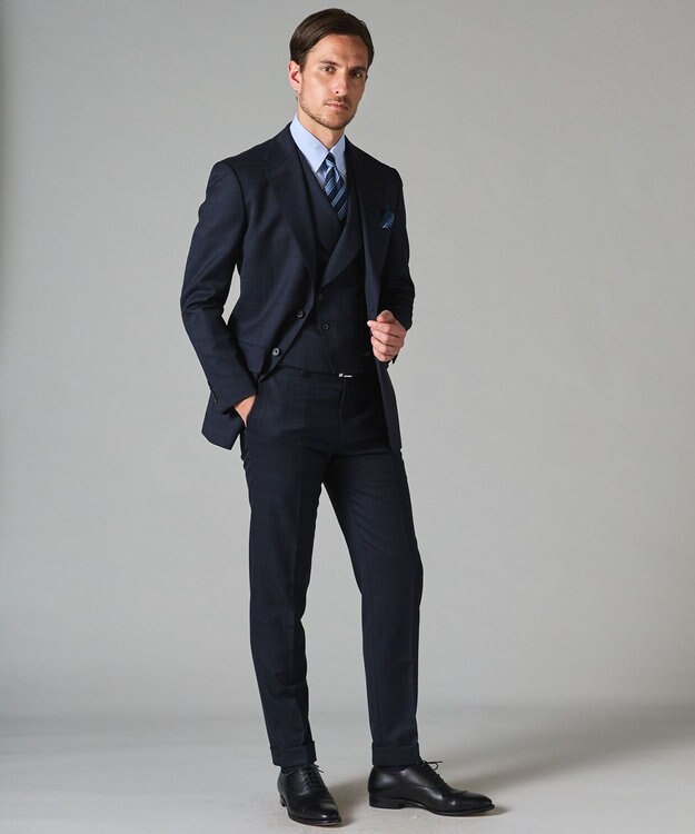 GOTAIRIKU オールシーズン対応【山栄毛織】 RETRO TECH スーツ ネイビー系4