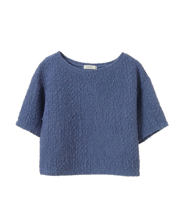 earth music&ecology ホイップ風ジャガードプルオーバー Blue