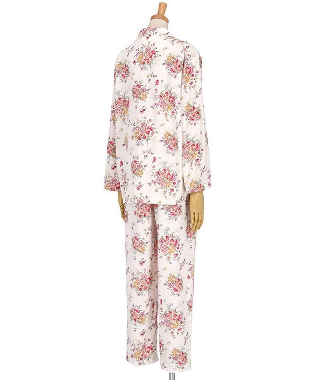 WACOAL パジャマ 長袖 長ズボン 綿100%(本体) サテン ミントン レディース NDX540 /ワコール アイボリー