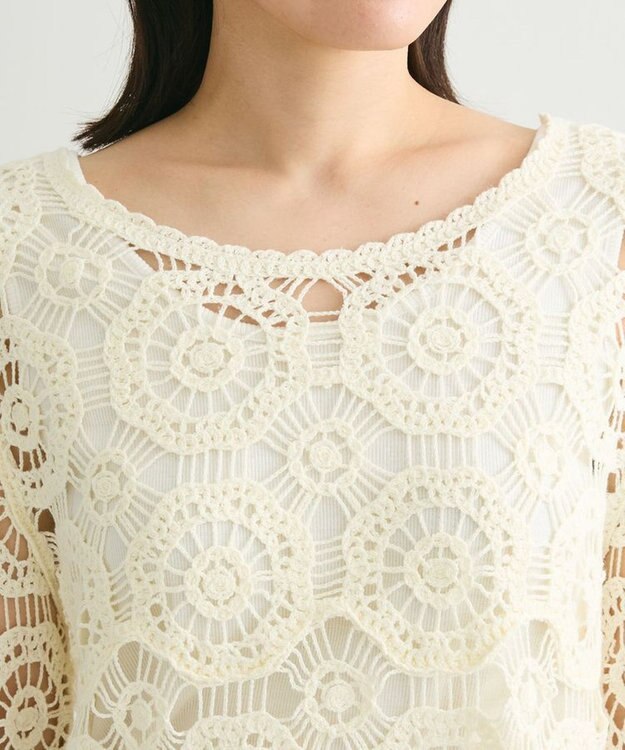 Green Parks ・ＳＵＧＡＲ　ＳＰＯＯＮ　クロシェフラワープルオーバー Off White