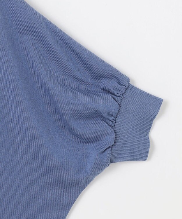 自由区 【カタログ掲載・接触冷感・UVケア・洗える】ドレーピードルマンスリーブ ニットソー ライトブルー