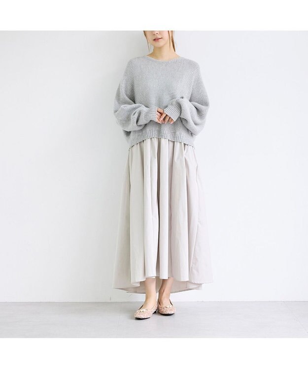 MODE ET JACOMO <carino>パールビジュー付きデザインバレエ ベージュ