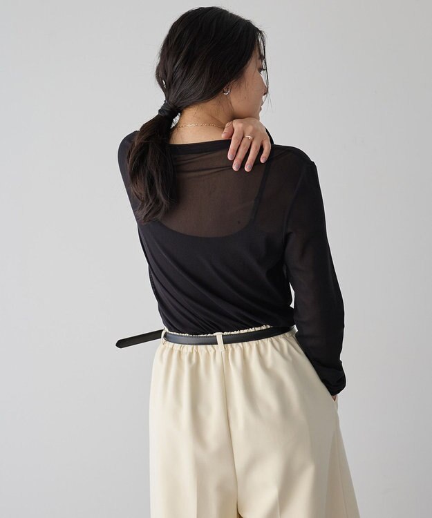 YECCA VECCA クルーネックシアートップス Black