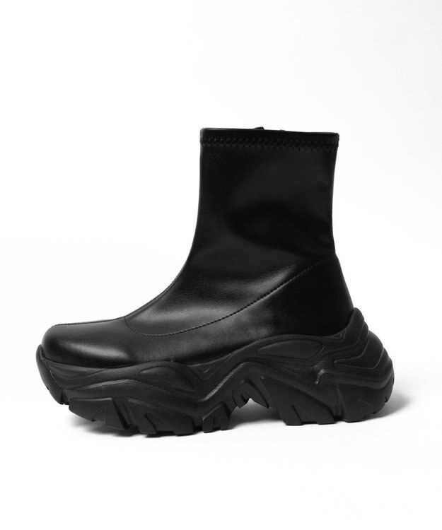 WEGO 厚底スニーカーソールショートブーツ ブラック