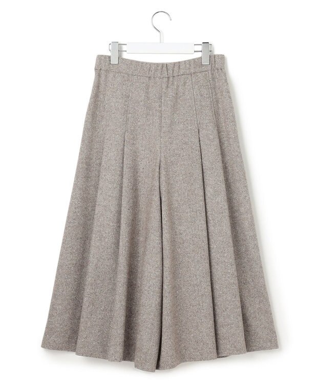 23区 シルクネップヘリンボーン ガウチョ パンツ ブラウン系