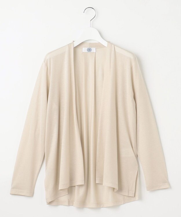 J.PRESS LADIES セルロースジャージー ミディ丈 カーディガン ベージュ系