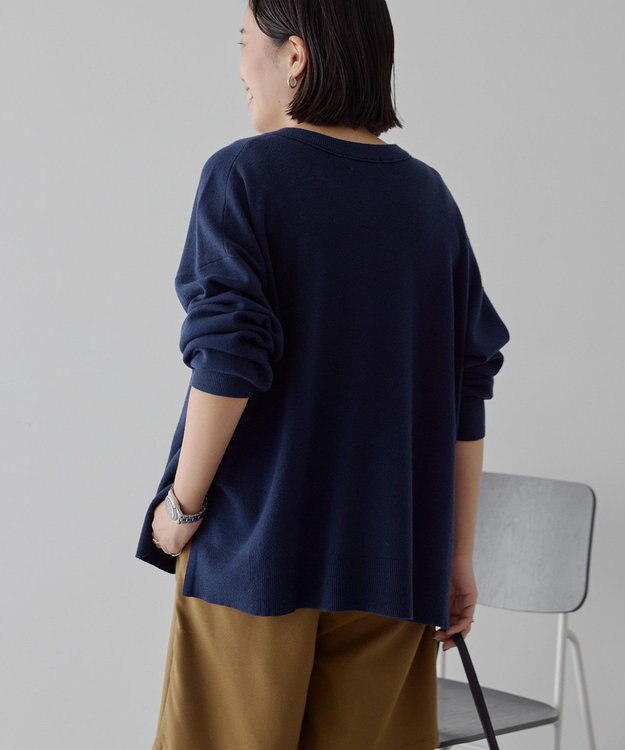AMERICAN HOLIC バイパチVネックニットプルオーバー Navy