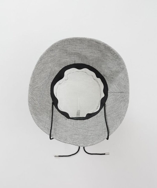 AURORA 【 LANVIN COLLECTION（ランバン コレクション） 】シルクギンガムカサブランカハット ミディアムグレー