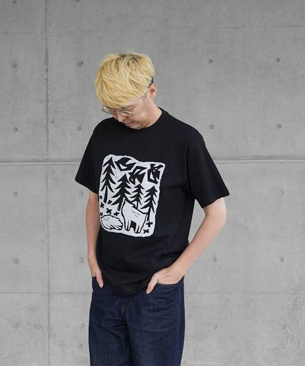 nitorito 【UNISEX】kamoshika Tシャツ black