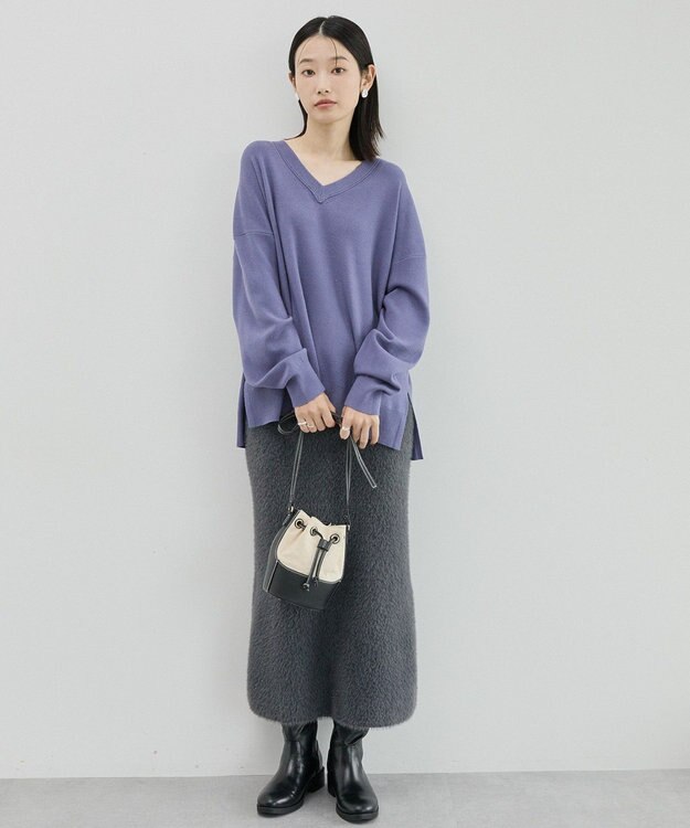 AMERICAN HOLIC バイパチVネックニットプルオーバー Purple