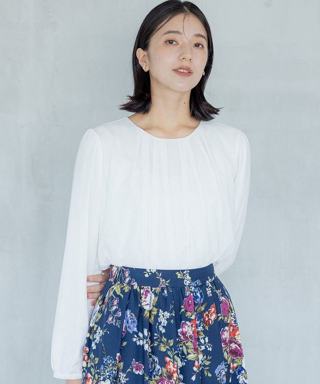 組曲 ドビーシフォン ニュアンスタック ブラウス アイボリー系