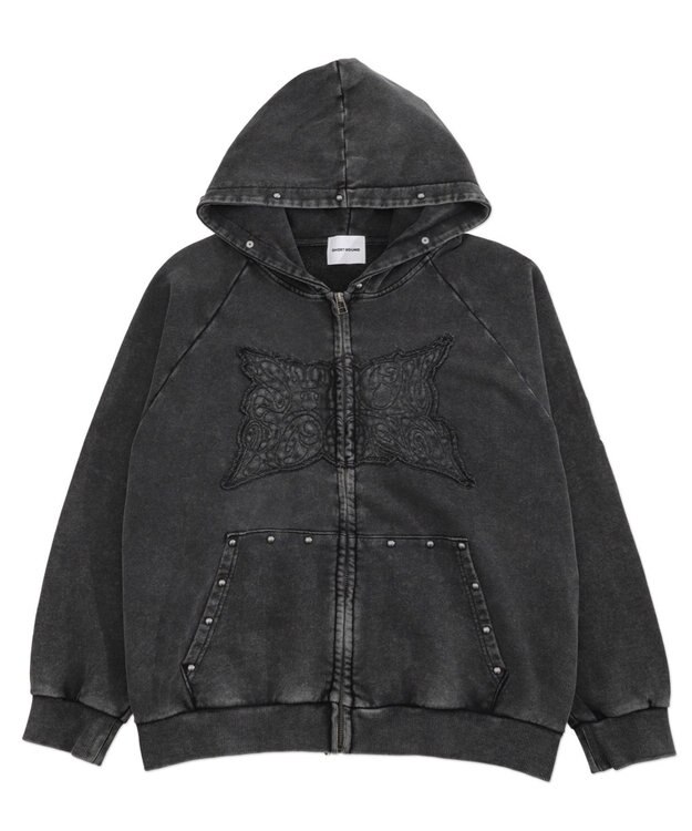 WEGO パウダーブリーチスタッズZIPパーカー スミクロ