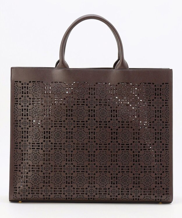 自由区 パンチングレース トート ダークブラウン