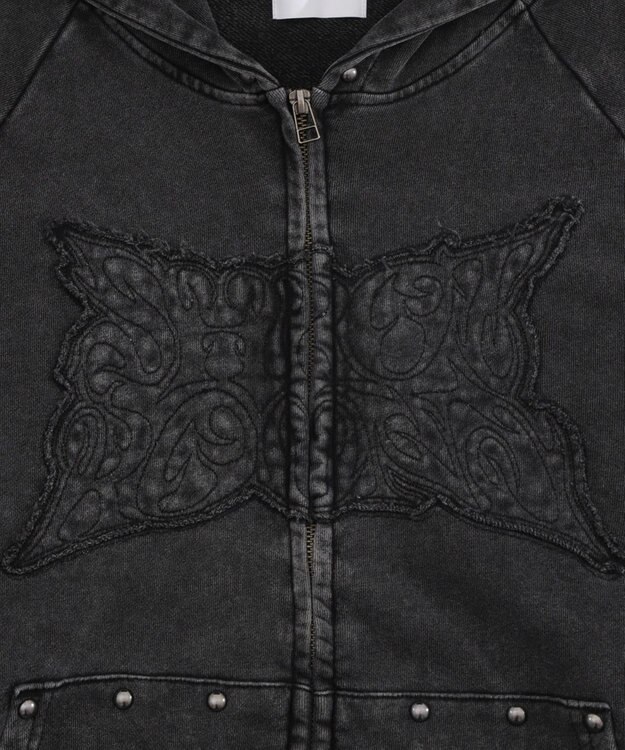 WEGO パウダーブリーチスタッズZIPパーカー スミクロ