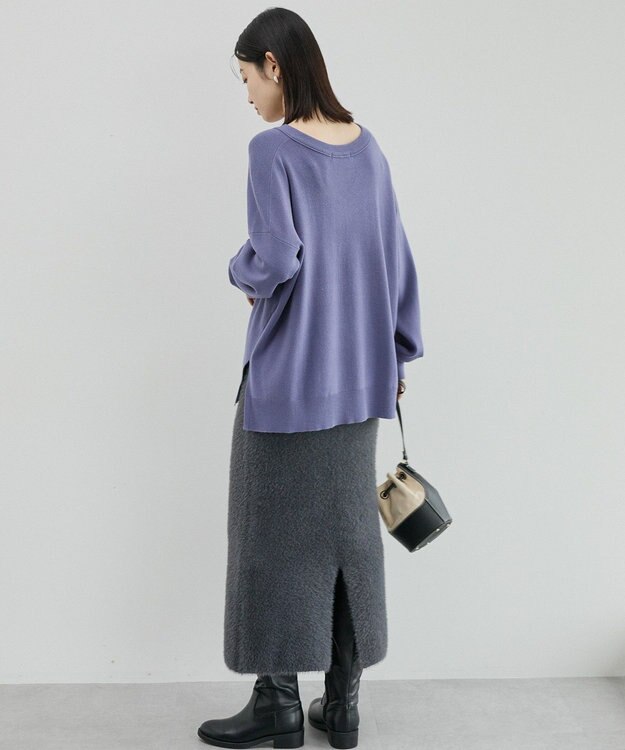 AMERICAN HOLIC バイパチVネックニットプルオーバー Purple