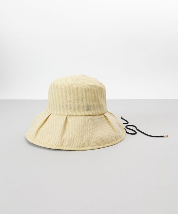 AURORA 【 LANVIN COLLECTION（ランバン コレクション） 】シルクギンガムカサブランカハット イエロー