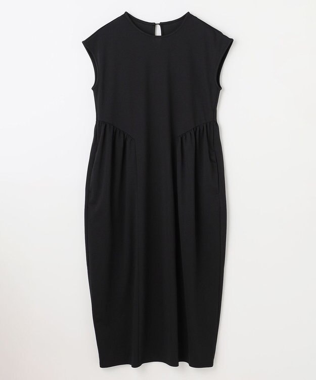 ANY L 【洗濯機可】ライトポンチコクーンワンピース ブラック