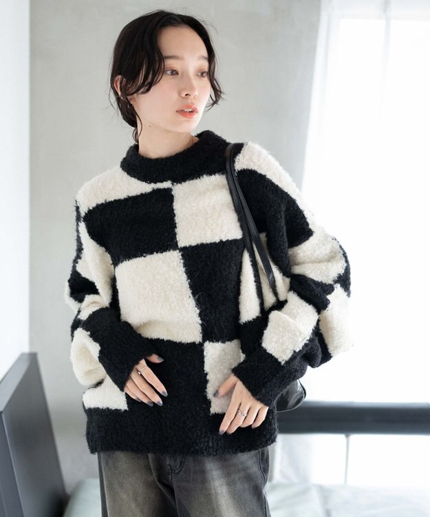 WEGO 幾何学柄ニットプルオーバー 柄2