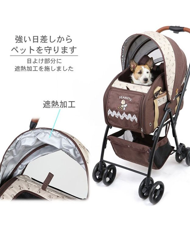 PET PARADISE スヌーピー ３ＷＡＹ ハンドフル ペットカート 《ブラウン》 10kgまで対応 茶