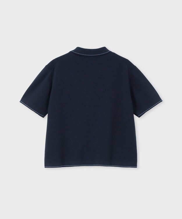 Paul Smith ハンドクラフトエンブロイダリー 半袖ニットシャツ ネイビー