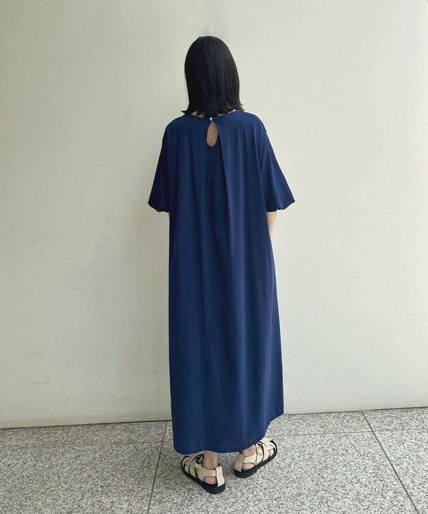 UNFILO L 【吸水速乾/マシンウォッシャブル】CVC天竺 ワンピース ダルブルー系