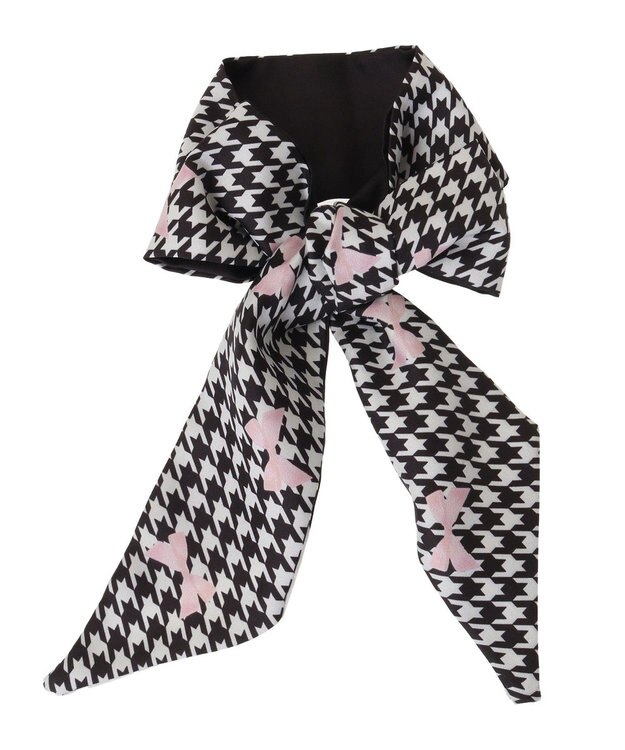 Maison de FLEUR 千鳥リボンプリントスカーフ Pink