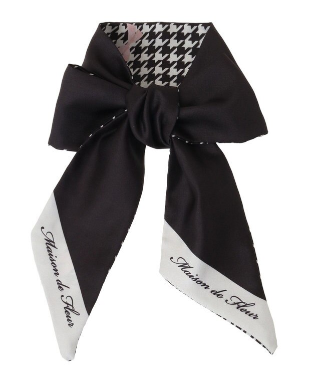 Maison de FLEUR 千鳥リボンプリントスカーフ Pink