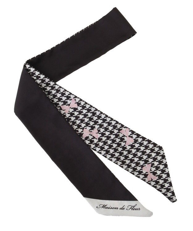 Maison de FLEUR 千鳥リボンプリントスカーフ Pink