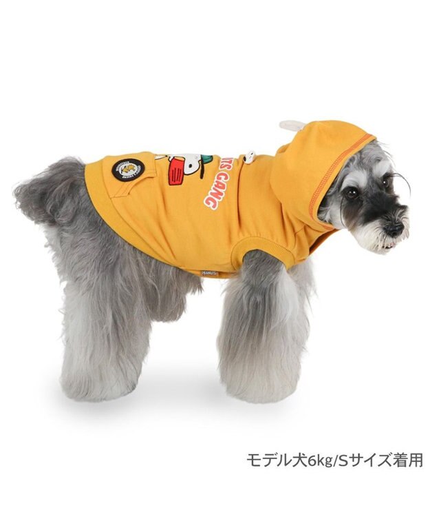 PET PARADISE スヌーピー ワッペン パーカー 小型犬 オレンジ