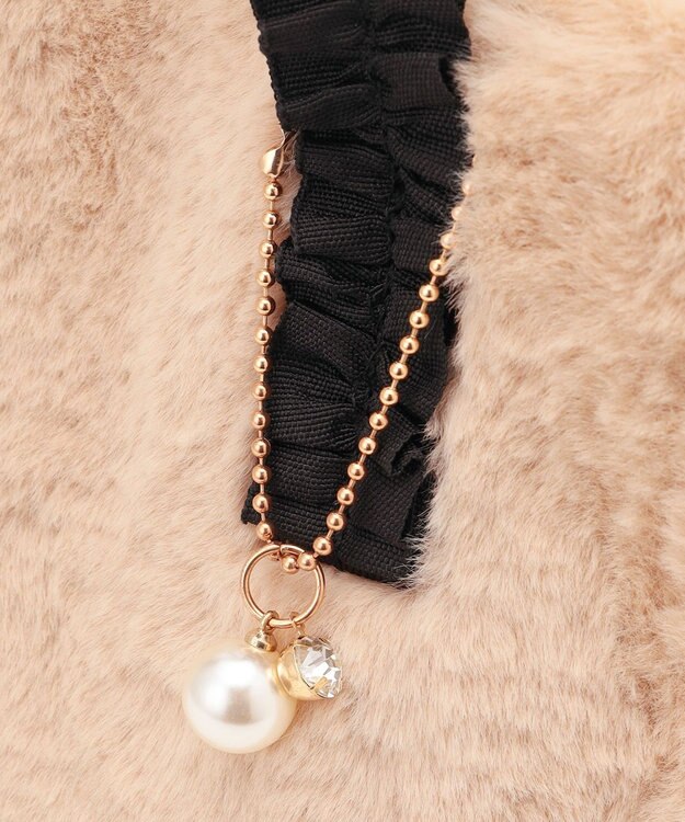 ANY SIS フリルハンドルフェイクファー バッグ アイボリー