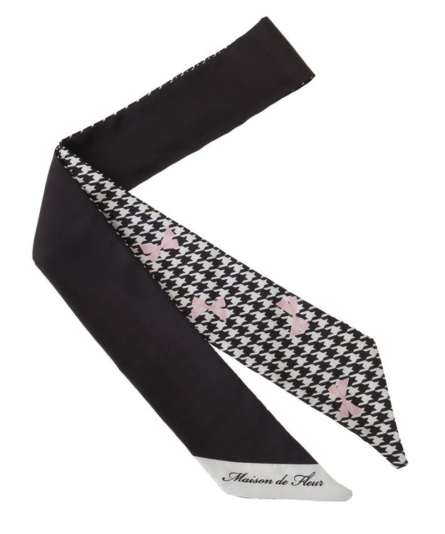 Maison de FLEUR 千鳥リボンプリントスカーフ Pink